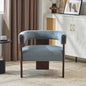 Christopher Knight Home Nettie Modern Accent Chair for Living Room, Velvet Fabric Single Lounge Sofa Chair with Wooden Frame, Comfy Reading Chair for Bedroom, Lounge Armchair with Cushion, Dusky Blue