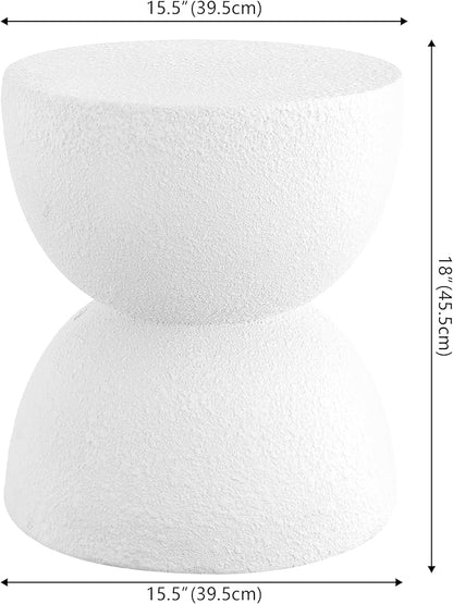 JONATHAN Y TBL1100A Greta 18" Mid-Century Modern Drum Indoor/Outdoor Accent Table Modern, Contemporary, Minimalist, Scandinavian, Classic, Patio, Garden, Bathroom, Living Room, White