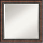 Amanti Art Brown Bathroom Mirror for Over Sink, 24x24 Caleb Brown Square Vanity Mirror, Medium Rustic Farmhouse Frame, Hangs Horizonally and Vertically, Bathroom Wall Decor, Beveled Edge from WI, USA