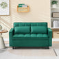 Ball & Cast 55" Convertible Sofa Bed,3 in 1 Sleeper Sofa W/Pull-Out Bed,Convertible Pull Out Couch W/2 Pillows,Adjustable Backrest & Side Pocket,Velvet Futon Couches for Living Room,Apartment,Green