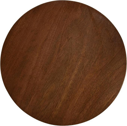Kate and Laurel Dahl Modern Slatted Wooden Round Drink Table; 12 x 23; Walnut Brown; Transitional Wood Accent Pedestal Table for Use as Living Room Plant Stand or Small Bedroom Nightstand