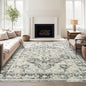 zesthome 9x12 Area Rugs,Stain Resistant Washable Rug,Ultra-Thin Rugs for Living Room,Bedroom,Non-Slip Backing Home Decor Large Area Rug (Grey/Beige,9'x12')