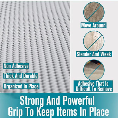 Shelf Liner, Non-Adhesive Roll Drawer Liners 12 Inches x 20 Feet, Non Slip Grip Durable Strong Clean, Shelving Liner for Kitchen cabinets,Storage, Desks, Kitchenware, Tableware, Light Gray