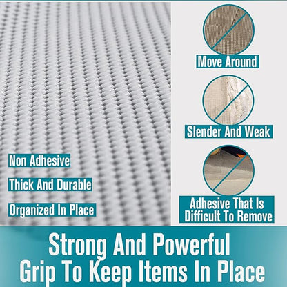 Shelf and Drawer Liner for Kitchen Cabinets Non-Adhesive, Non Slip Durable Strong Clean Long Size 12 Inches X 10 Feet, Shelves, Cabinets, Storage, Kitchen and Desks, Light Gray