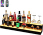 MESAlLUP Acrylic 40 Inch 2 Tier High Light LED Liquor Bottle Display Shelf with Remote Control, Mulit Color Lighting for Home Mini Bar, Restaurants & Party Use(Without Power Bank)