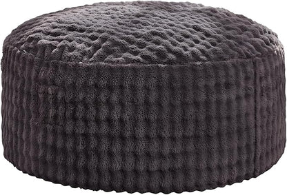 Hobestluk Bean Bag Chairs 3ft Beanbag Chair with Filler Adult Bean Bags with Fluffy & Machine Washable Cover, Giant Bean Bag Chairs for Adults (Dark Grey, 3FT-36" x 36" x 22")