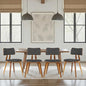 Armen Living Jaguar Mid-Century Dining Chair in Walnut Wood and Charcoal Fabric - Set of 4