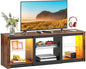 WLIVE LED TV Stand for 65 Inch TV, Modern Entertainment Center with Adjustable Glass Shelves & Customizable LED Lights, Sturdy Media Console for Living Room, Bedroom,Gaming (Brown)