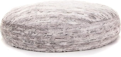Jaxx 6 Foot Cocoon - 2-in-1 Convertible Bean Bag Bed & Large Bean Bag Chair for Adults, Premium Luxe Faux Fur - Silver Fox