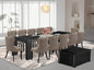 X12SI-0C6-48 - 14-piece Dining Room Table Set a Rectangular Dining Table with a coffee Table and 12 coffee Linen Fabric kitchen Chair, 39x120 Inch, Wire Brushed Black