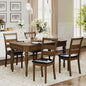 COLAMY Farmhouse Dining Chairs Set of 4, Upholstered Kitchen Chairs with Ladder Back, Modern Wood Side Dining Room Chairs with Wooden Legs for Rustic Restaurant, Dark Brown