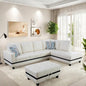 Sectional Couch with Ottoman Storage, L Shaped Sofa Furniture Sets, Modern Modular Couch Comfy Sofa for Living Room Bedroom, White
