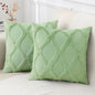 decorUhome Throw Pillow Covers 22x22 Inch Set of 2, Soft Plush Faux Fur Wool Sage Green Couch Pillow Covers, Decorative Neutral Pillow Cases for Bed Sofa Living Room Home Decor