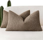 Foindtower Pack of 2 Textured Boucle Throw Pillow Covers Accent Solid Decorative Lumbar Pillow Cases Cozy Soft Couch Cushion Case for Chair Sofa Bedroom Living Room Home Decor 12x20 Inch Light Brown