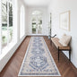 zesthome Washable Runner Rug 2.5x12 - Stain Resistant Entryway Rug,Ultra-Thin Kitchen Rugs, Anti Slip Backing Runner Rugs for Entrance Laundry Room Indoor Hallway (Blue/Beige,2.5'x12')