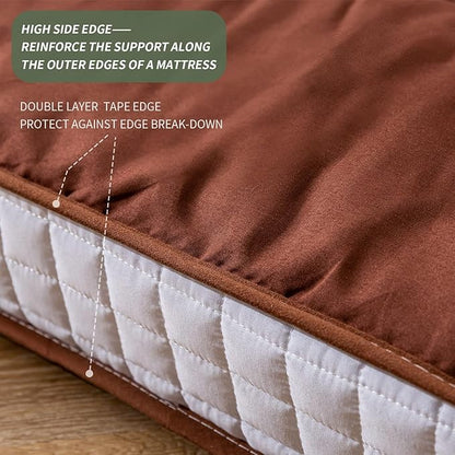MAXYOYO Futon Mattress, Japanese Floor Mattress Queen Size, Quilted Bed Mattress Topper, Extra Thick Folding Sleeping Pad Breathable Floor Lounger Guest Bed for Camping Couch, Coffee