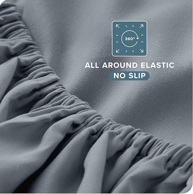 Bare Home Twin Sheet Set - 1800 Ultra-Soft Microfiber Bed Sheets - Double Brushed - Deep Pockets - Easy Fit - 3 Piece Set - Bed Sheets (Twin, Steel Blue)