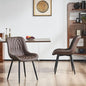 YOUNIKE Brown Dining Chairs Set of 2 with High Backs Mid Century Modern Kitchen & Dining Room Chairs PU Faux Leather Upholstered Wide Accent Chair Comfortable Large Padded Living Waiting Guest Room