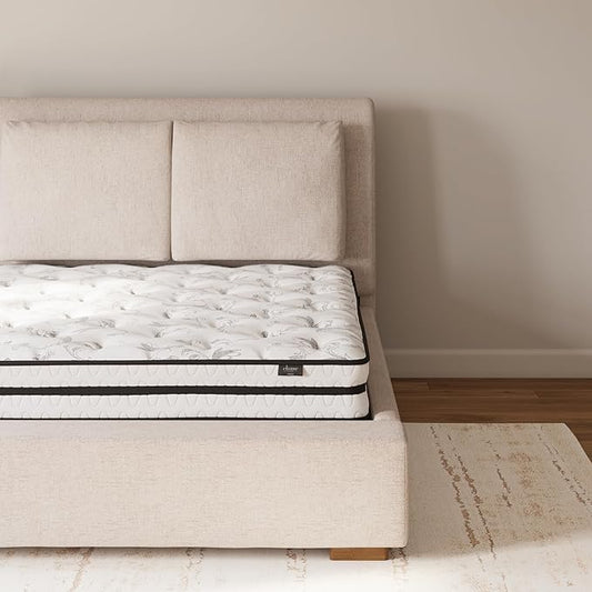 Signature Design by Ashley M69541 King Size Chime 8 Inch Medium Firm Innerspring Pressure Relief Quilt Foam, Fiberglass Free, Mattress in A Box