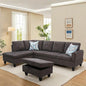 NAYSAYE Sectional Couch with Ottoman Storage, L Shaped Couch Sofa Furniture Sets, Modern Comfy Modular Comfy Sofa for Living Room Bedroom, Office and Apartment, Brown