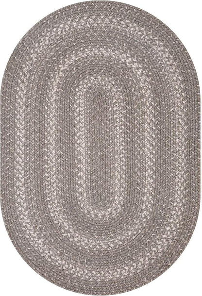 Grey Cloud Jute Braided Oval Rug, 4x6' - Grey, Warm Farmhouse Country Decor, Perfect for Bedrooms, Kitchens and Large Entryways - Pet Friendly, Reversible and Easy to Clean