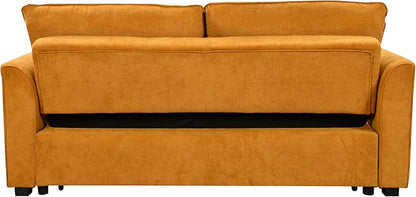 Queen Size Convertible Loveseat Sofabed 3 in 1 Convertible Sleeper Sofa Bed with Pull Out Couch Bed and Reclining Backrest, Oversized Corduroy Upholstered Sofa&Couch for Living Room Home Apartment RV