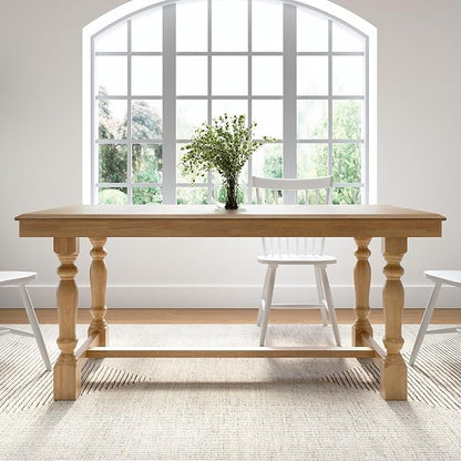 Bush Furniture Rectangular Dining Table, 67 inch Squire Trestle, Farmhouse Decor, Sterling Collection, Light Brown