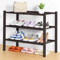 Smiry Shoe Rack, 3 Tier Thick Bamboo Shoe Organizer, Stackable Free Standing Wooden Shoe Storage Shelf for Closet, Entryway, Front Door Entrance, Brown