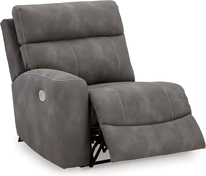Signature Design by Ashley Next-Gen DuraPella Contemporary Faux Leather Modular Wall Hugger 3-Piece Power Reclining Sectional Sofa with Adjustable Headrest and USB Ports, Gray