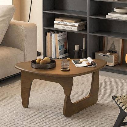 Mid Century Modern Coffee Table, Solid Wood Triangle Coffee Table for Living Room, Modern Tea Table for Home, 35.4x23.6x16.5