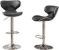 Roundhill Furniture Masaccio Cushioned Leatherette Upholstery Airlift Swivel Barstool, Set of 2, Grey
