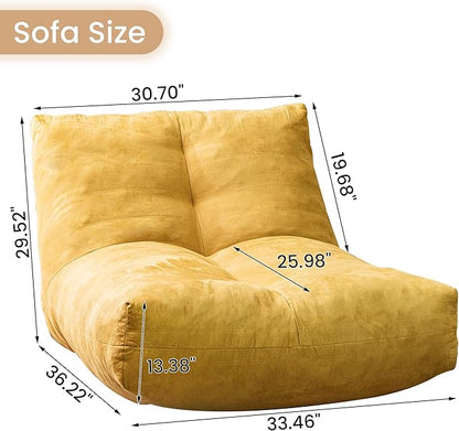 Bean Bag Chair Lazy Bean Bag Sofa, Floor Beanbag Chairs with Stuffed High-Density Foam, Memory Foam Bean Bag Sofa for Living Room, Bedroom and Office