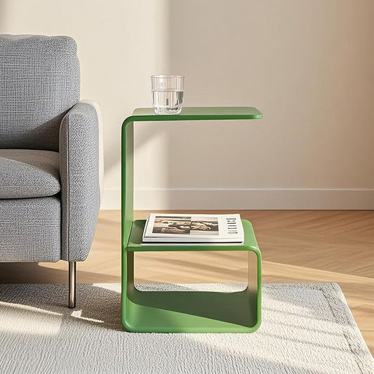 Acrylic End Table for Nightstand,21" H C-Shaped End Table for Living Room,Bathroom,Bedside Table for Bedroom.Side Tables for Living Room for Small Spaces