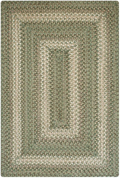 Homespice Grassland Jute Braided Green Area Rug 4x6' - Rustic Braided Area Rug for Living Room and Dining Room