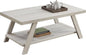 Roundhill Furniture Athens Contemporary Wood Shelf Coffee Table, White