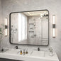 Bathroom Mirror 30x40 inch, Black Gorgeous Deep Frame Wall Mirror, Modern Round Corner Bathroom Vanity Mirror for Bedroom, Living Room, Hanging or Leaning Horizontal or Vertical, Black