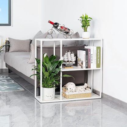 HDANI Console Table, Narrow Entryway Table, 3 Tier Metal Hallway Table, 9.8''Dx31.5''Wx29.7''H(White)