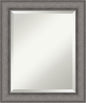 Amanti Art Grey Wall Mirror 25x21 Burnished Concrete Rectangle Bathroom Mirror for Wall Decor Living Room, Small Modern Contemporary Wood Frame, Hangs Horizonally and Vertically, Bathroom Decor