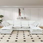 Ball & Cast 124.4" Modular Sectional Sofa,Oversized U-Shaped Couch with Storage Seat,Freely Combinable 6-Seater Set w/Double-Layer Cushion,for Living Rooms,Offices and Apartments,Beige