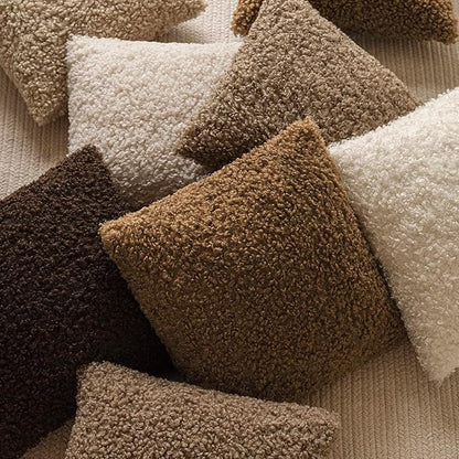 Foindtower 2 Pieces 20x20 Inch Dark Bronze, Faux Fur Throw Pillow Cover Accent Sherpa Furry Pillow Covers Fuzzy Soft Pillowcases Cozy Sheepskin Decorative Fleece Cushion Case for Bed Couch Living Room