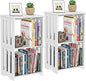 3-Tier End Table Night Stand Set of 2, White Side Table Small Bookshelf Bedside Table for Bedroom, Living Room, Office, Bathroom