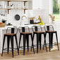 WENTMENT Bar Stools Set of 4 Counter Height Metal Barstools with Removable Back 30" Kitchen Bar Stools with Wooden Seat, Black