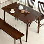 DELAVIN 47.2" Solid Wood Dining Table, Mid Century Modern Wooden Kitchen Table, Farmhouse Dining Room Table, Easy Assembly, Walnut, 47.2" L x 29.5" W