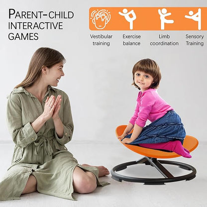 Spinning Chair for Autistic Kids (3-18 Years), Sensory Swivel Chair for Teens with ADHD/Autism – 21×19 Inch 220LBS Weight Capacity Seat – Sit and Spin Calming Toy for Body Balance(Green)