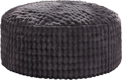 Hobestluk Bean Bag Chairs 4ft Beanbag Chair with Filler Adult Bean Bags with Fluffy & Machine Washable Cover, Giant Bean Bag Chairs for Adults (Dark Grey, 4FT-44" x 44" x 24")