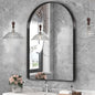 Suidia 22" x 30" Bathroom Mirror, Bathroom Vanity Mirror Metal Framed, Wall-Mounted Mirrors for Bedroom, Living Room, Entryway, Hallway, Black, Arch Style