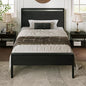 Allewie Twin Size Platform Bed Frame with Wooden Headboard and Footboard, Heavy Duty Metal Slats Support, No Box Spring Needed, Under-Bed Storage, Noise Free, Easy Assembly, Black Oak