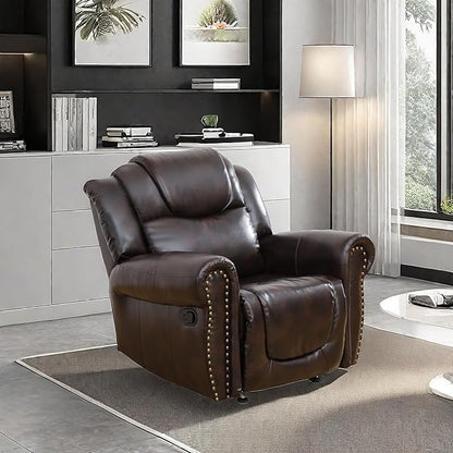 Leather Recliner Chair, Recliner Home Theater Seating, Electric Reclining Chair for Adult, Breathing Chair for Living Room, Espresso
