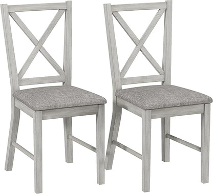 Solid Wood Dining Chairs, Part of Dining Table Set, Mix and Match Table, Chairs Sold Separately for Dining Room, Kitchen, Grey