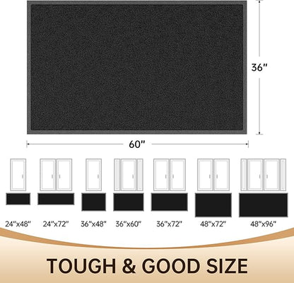 Amyracel Front Door Mat Indoor Outdoor Entrance, 36" x 60" All-Season Waterproof Heavy Duty Doormat for Outside Entry, Stain and Fade Resistant, Low Profile, Easy Clean Patio Entryway Mat